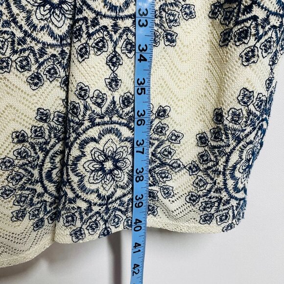 Jessica Howard Womens Ivory Knit Elbow Sleeves Mandala Shift Dress Size 20W - Picture 10 of 11